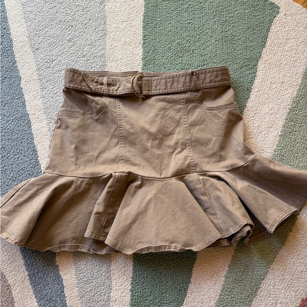AQUA High Waist Drop Waist Mini Skirt